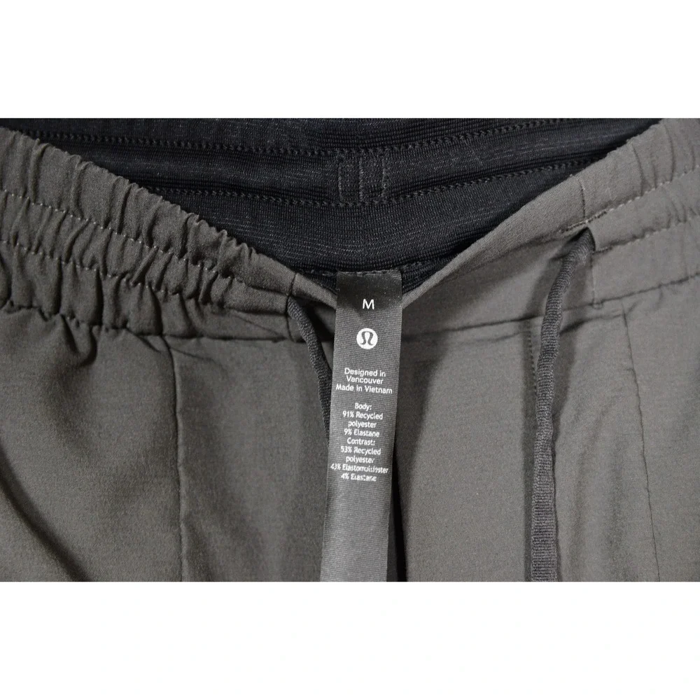 Lululemon Jogger Pants Mens Medium Gray Woven Zip Pockets Ventilated Athletic